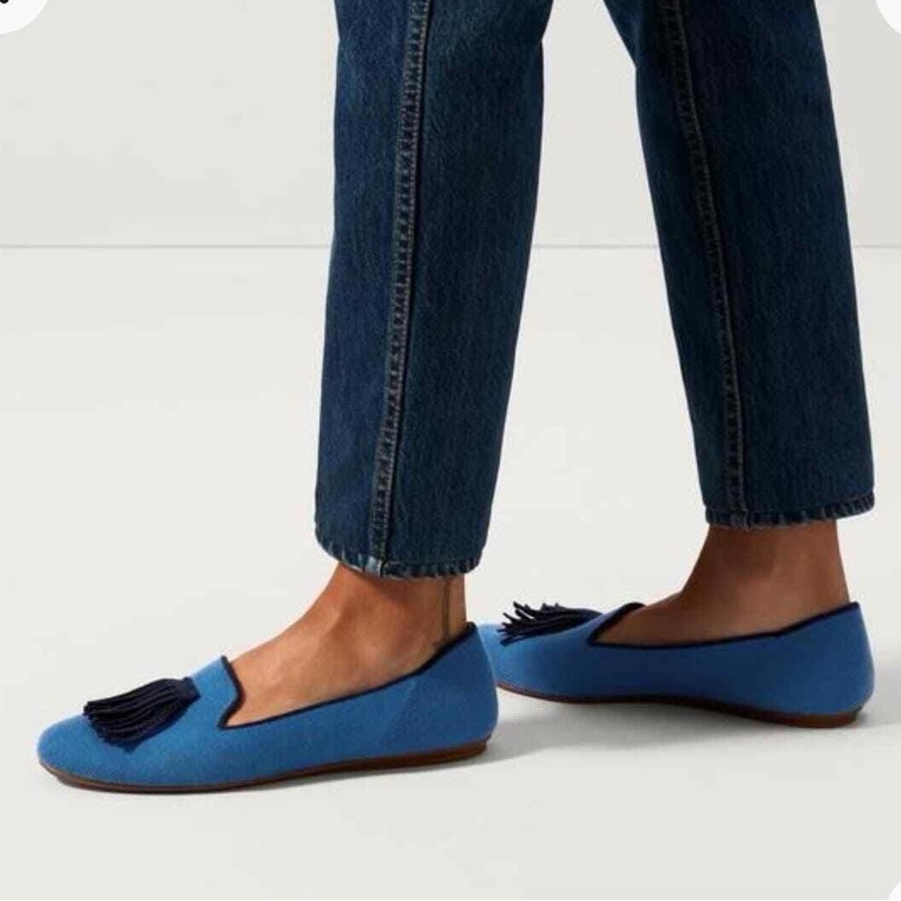 Rothy’s Electric Blue Merino Tassel Flat Loafers